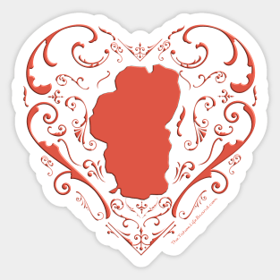 Fancy Heart Lake Tahoe Pink Sticker